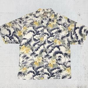 Tommy Bahama Hawaiian Shirt Mens L Tropical 100% Silk Aloha Camp Beach Tiki